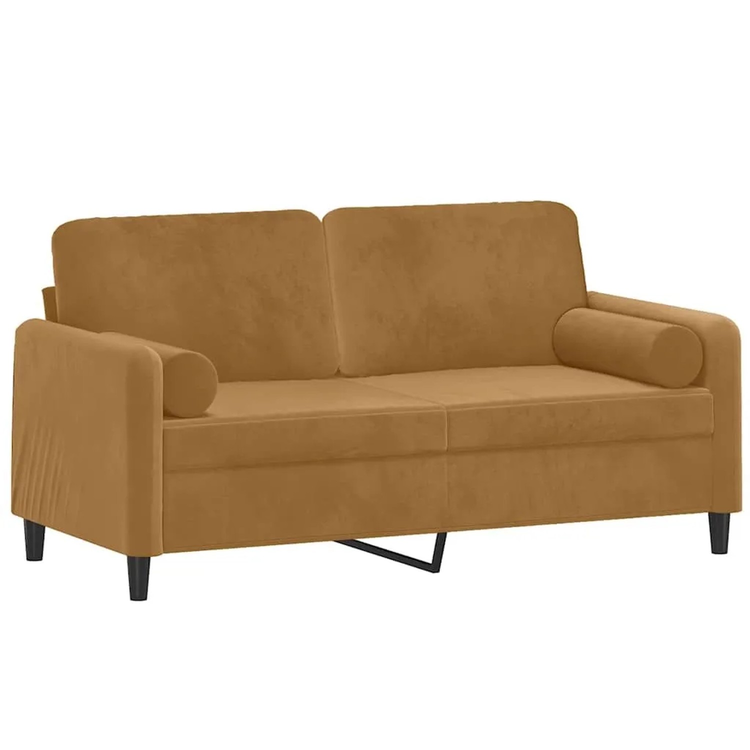 vidaXL 2-Sitzer-Sofa mit Zierkissen Braun 140 cm Samt 3200888 günstig online kaufen