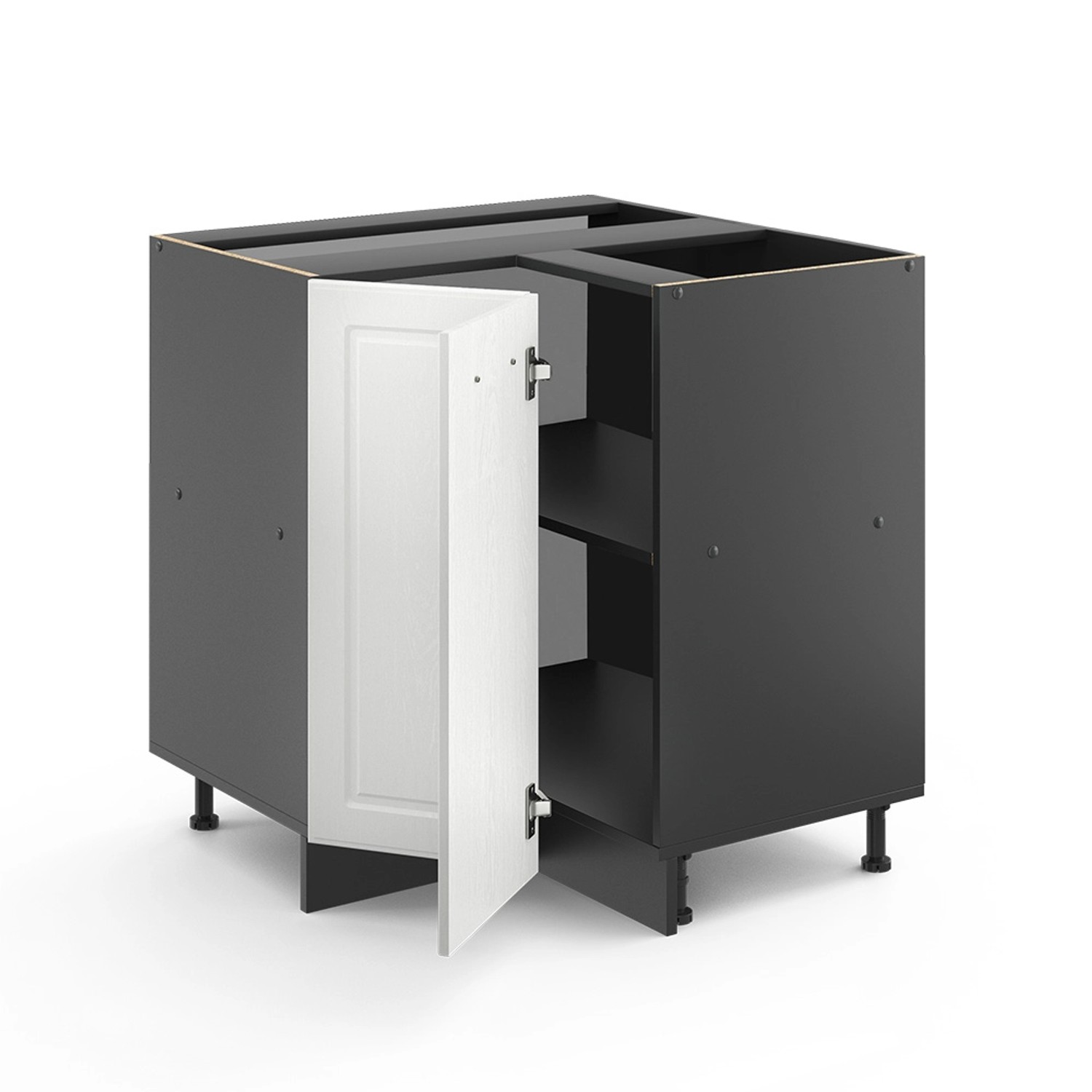 Vicco Eckunterschrank R-Line Weiß Landhaus/Anthrazit 76 cm AP Eiche