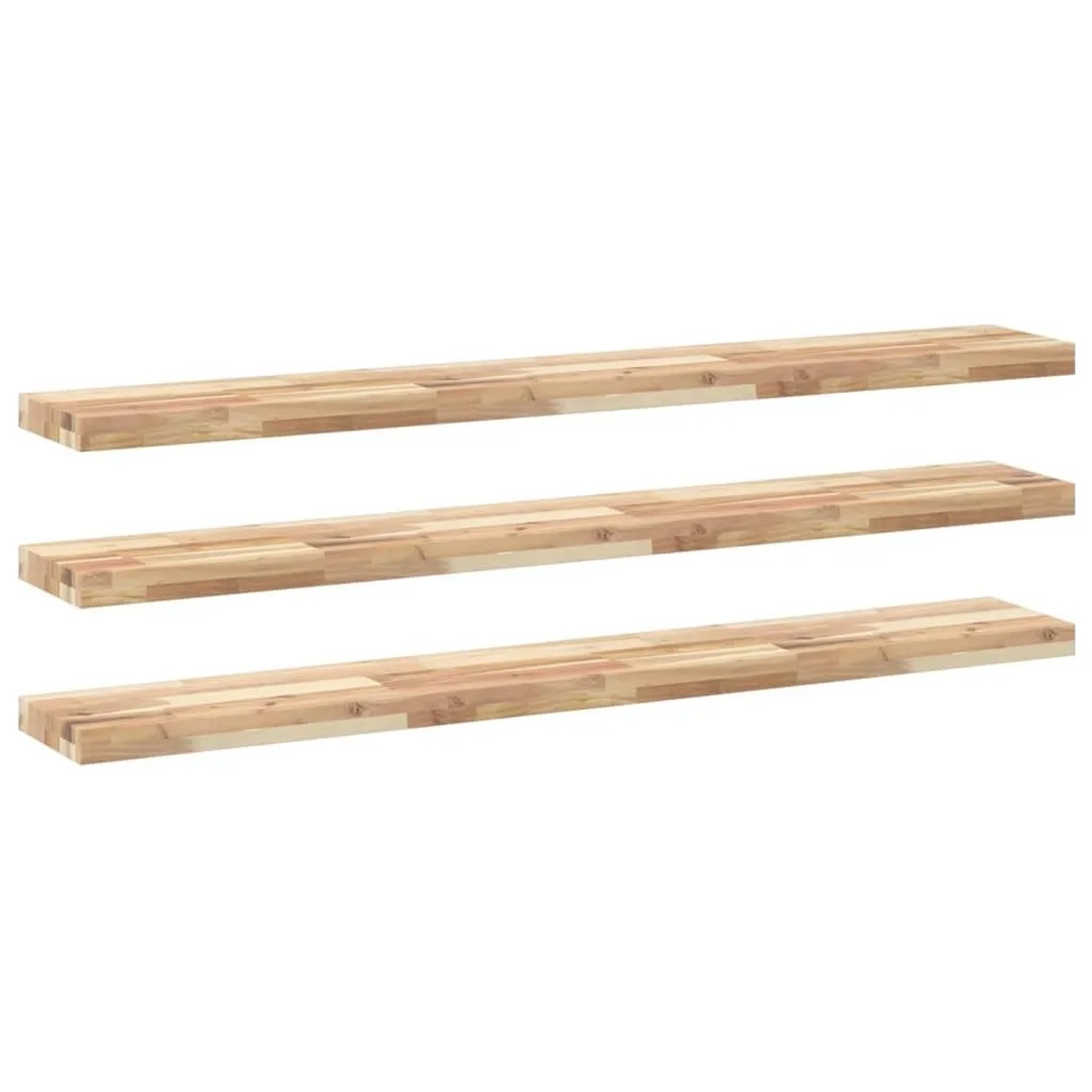 vidaXL Schweberegale 3 Stk 120x20x4 cm Massivholz Akazie Unbehandelt 3279433