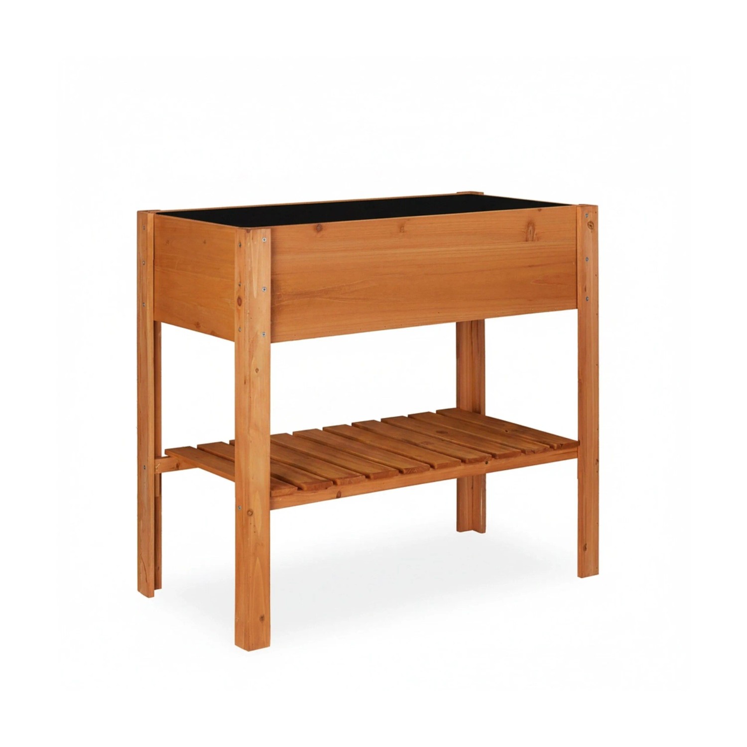 Relaxdays Hochbeet Tannenholz Hellbraun Mit Ablage 80 cm x 88 cm x 43,5 cm 6,8 kg