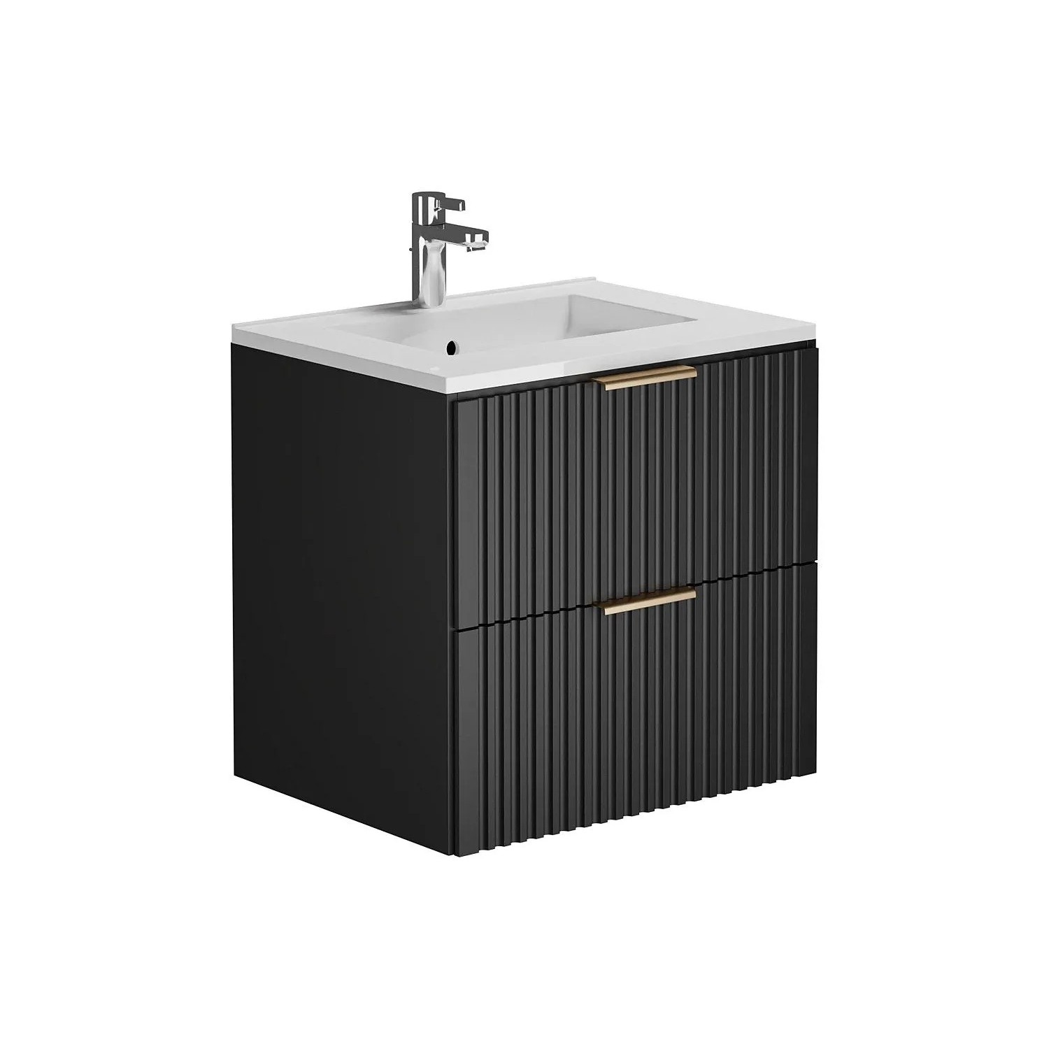 Vente-unique Einzelwaschtisch Zevara Schwarz 60 cm
