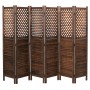 Brauner MCW Paravent A84, 6-teilig, 170x245cm, im Fensterladen-Design als Dekoartikel & Wohnaccessoire.