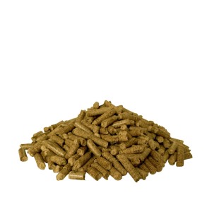 Haufen heller, zylindrischer PINI Erlenholz Grillpellets (1,5 kg) für BBQ, Grillen & Smoken.