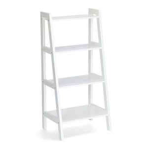 Weißes Zeller Standregal mit 4 MDF-Ablagen, 43x32x90 cm. Dekoratives Regal für Bad, Küche oder Wohnbereich.