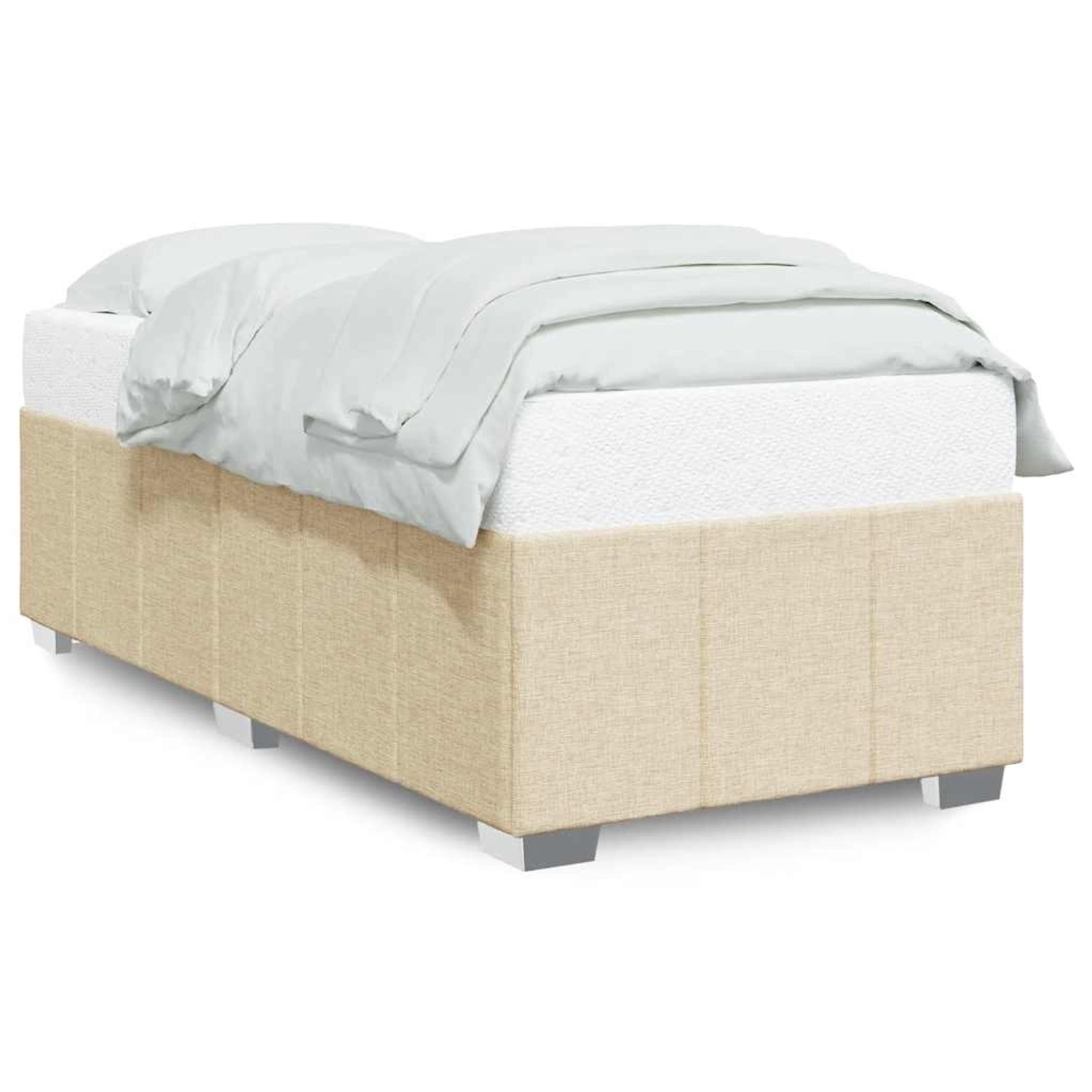 vidaXL Bettgestell ohne Matratze Creme 100x200 cm Stoff 3284816 günstig online kaufen