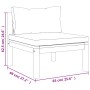 vidaXL Garten-Lounge-Set aus Akazienholz mit dunkelgrauen Auflagen, bestehend aus Tisch, Fußstütze, Eck- und Mittelteil.