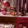 Rosa Platzset Blush Bordeaux, 48x33cm, mit floralem Muster als Tischdeko.