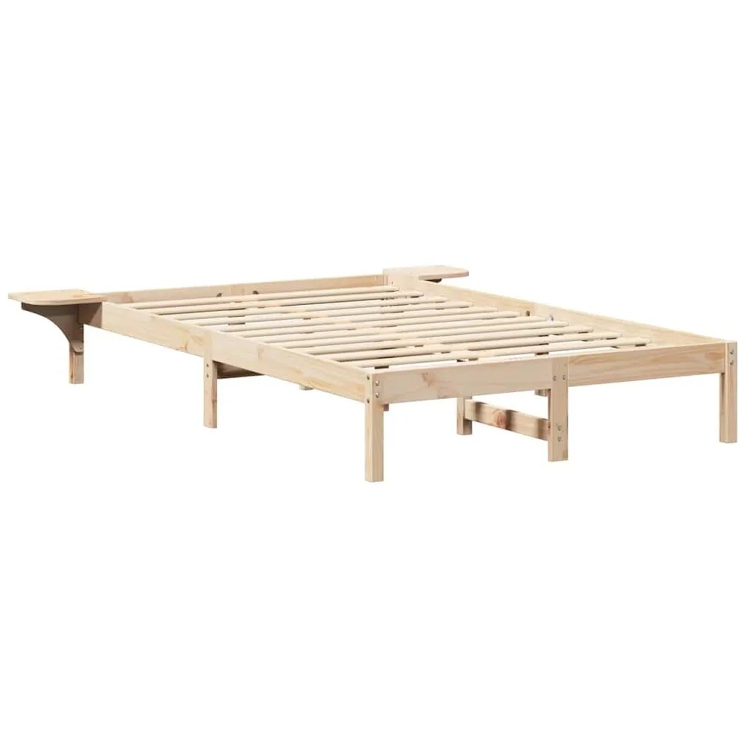 vidaXL Bettrahmen Natur 140 x 190 cm Massives Kiefernholz 873193