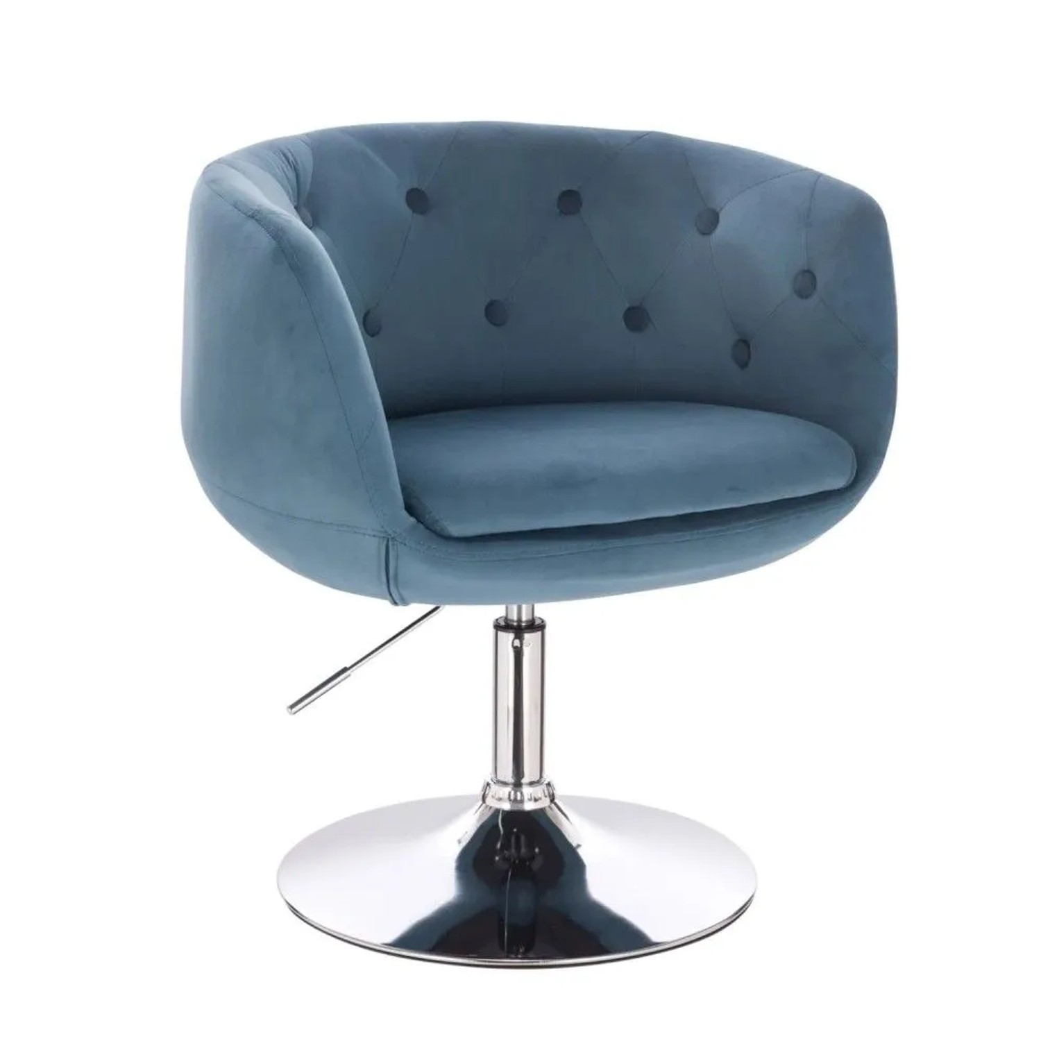 Svita Panama Retro Loungestuhl Polsterstuhl Cocktailsessel Tellerfuß Metall Samt Blau