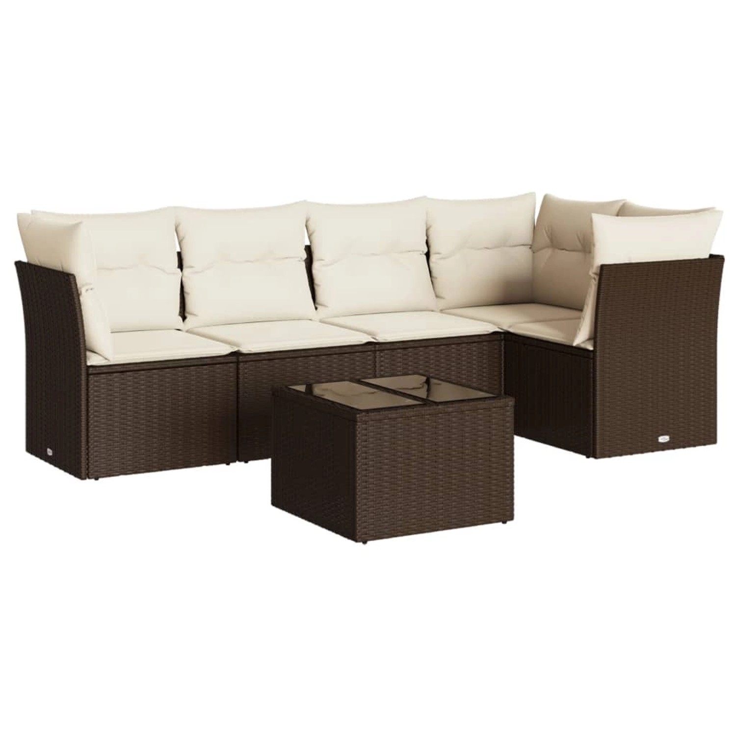 vidaXL 6-Tlg Garten-Sofagarnitur mit Kissen Braun Poly Rattan 3217613 günstig online kaufen