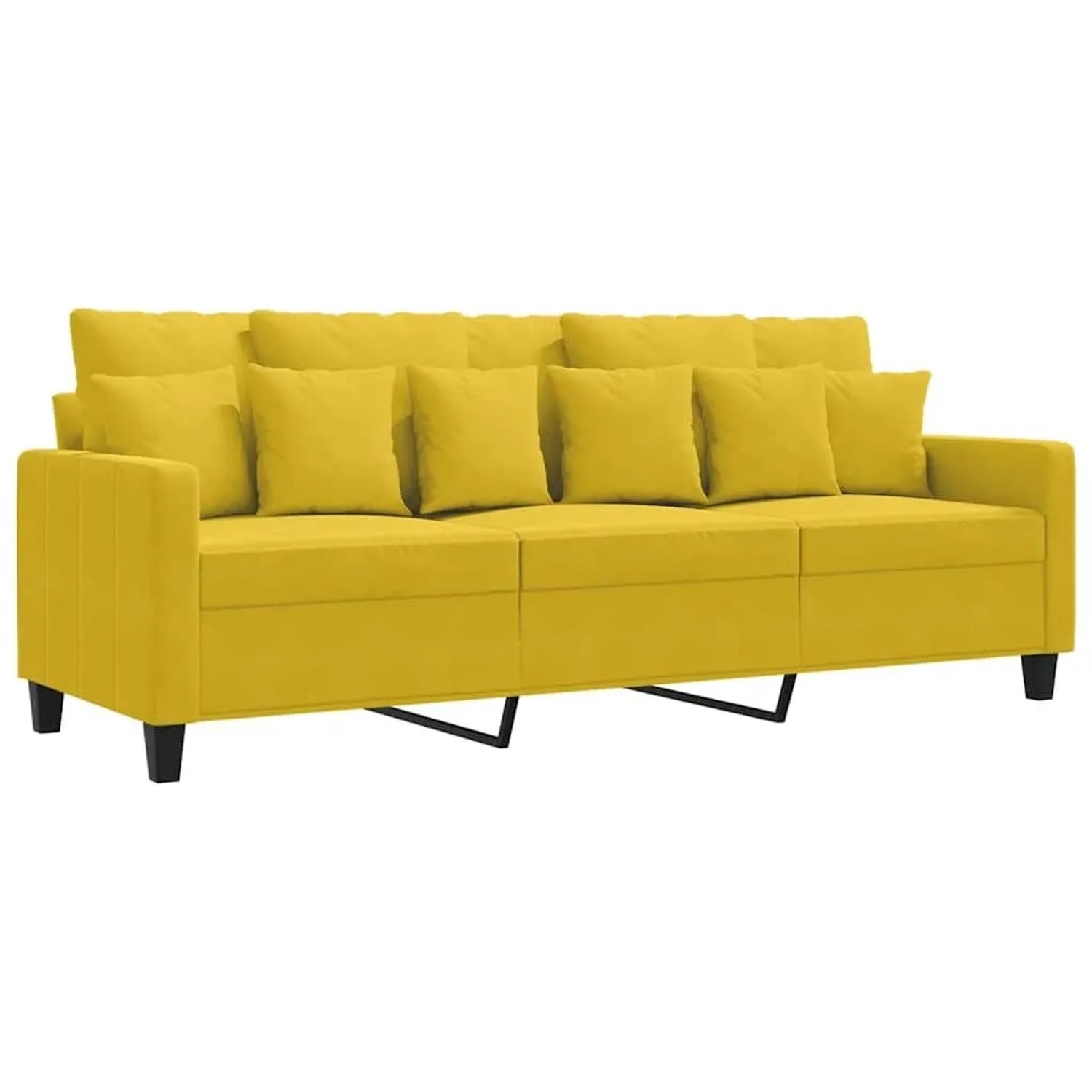 vidaXL 3-Sitzer-Sofa Gelb 180 cm Samt 359319