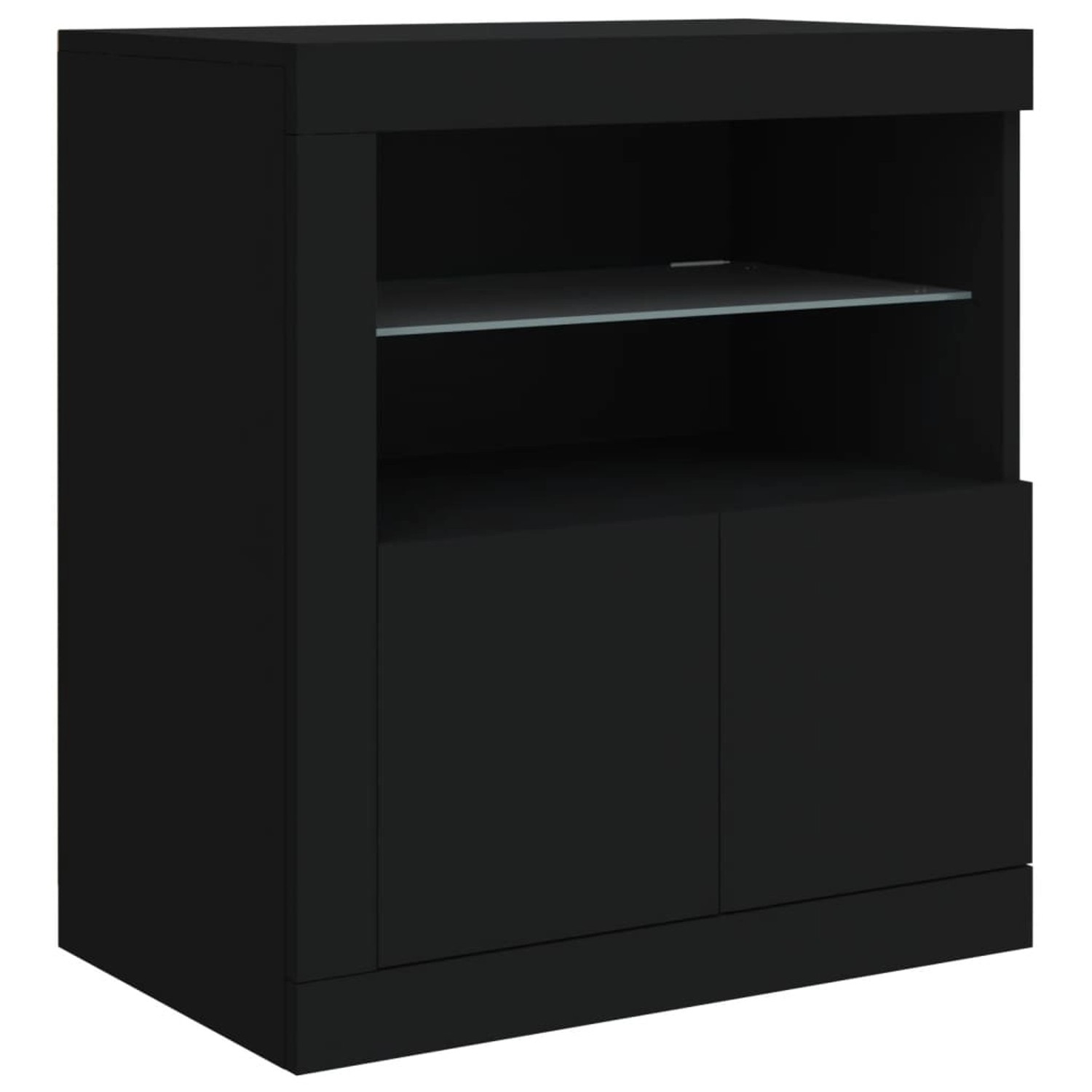 vidaXL Sideboard mit LED-Leuchten Schwarz 60,5x37x67 cm 836617 günstig online kaufen