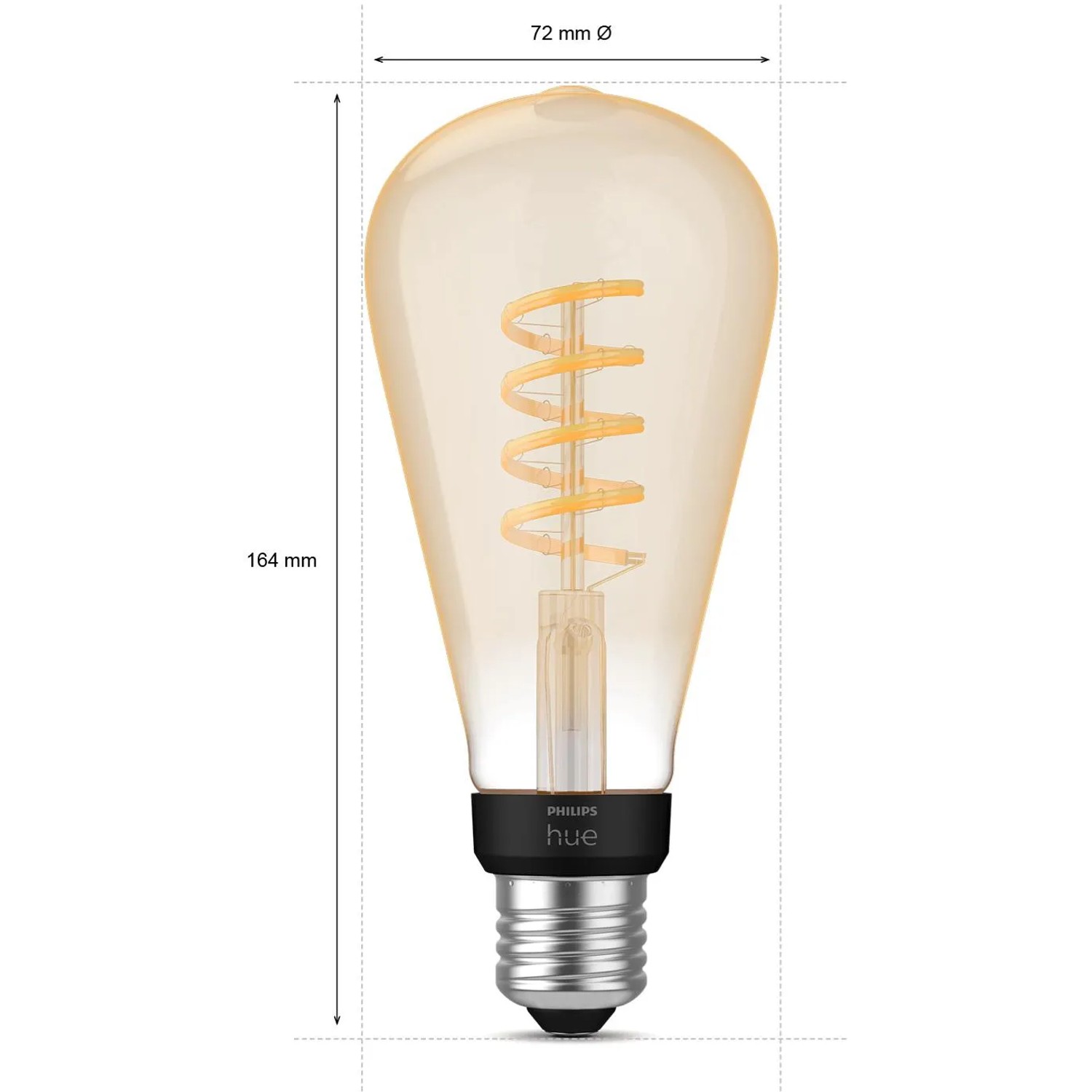 Philips Hue Filament Lampe E27, dimmbar, warmweiß bis kaltweiß, Retro-Look.