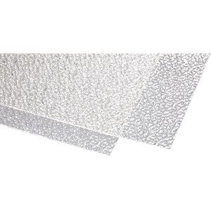 Transparente Acryl Platte 6mm mit grober Cristall-Struktur für Kunststoffbedachung.