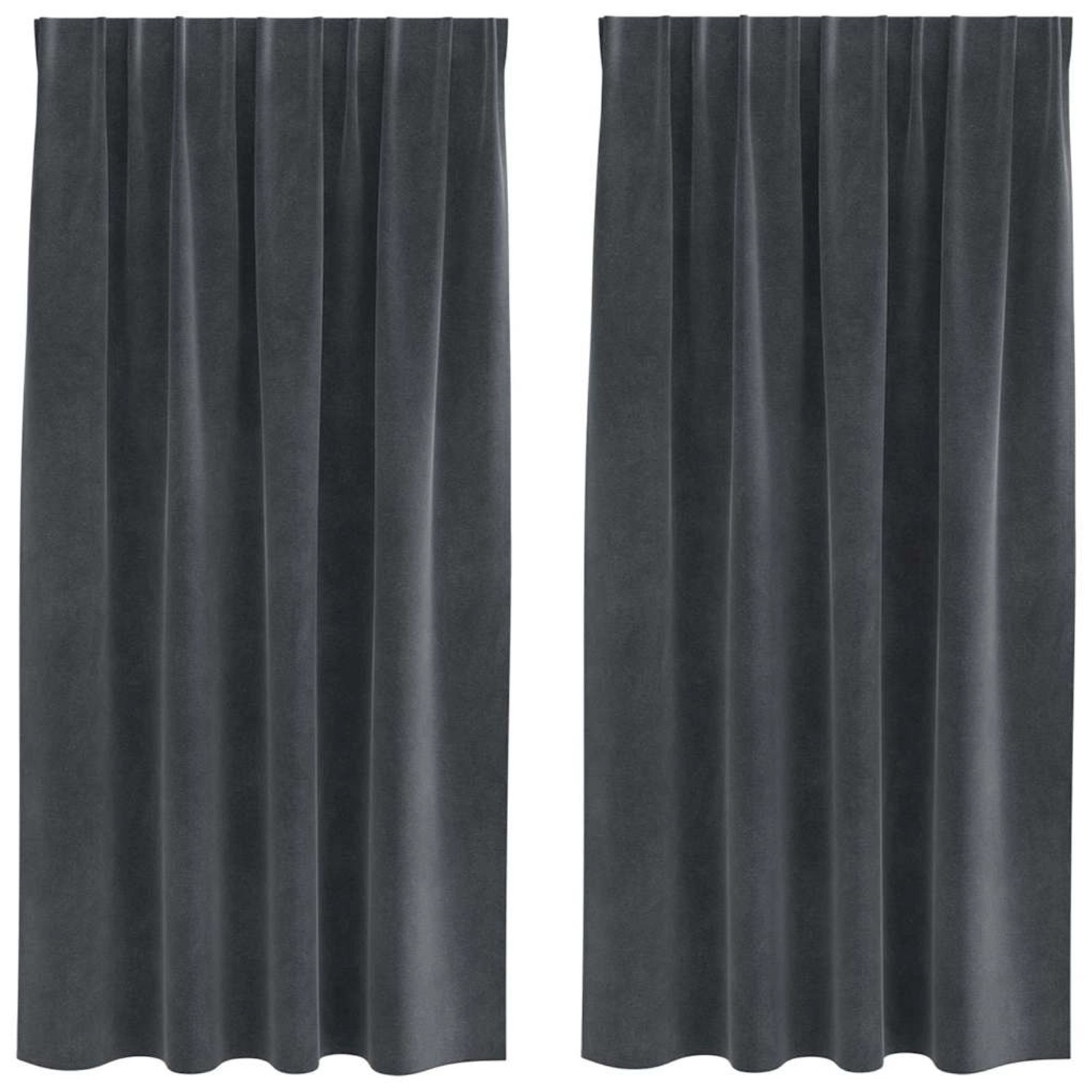 vidaXL Vorhänge 2 Stk Hellgrau 140 x 175 cm Samt 4107259 günstig online kaufen