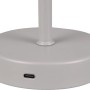Detailaufnahme der grauen Reality LED-Tischleuchte Jeff mit Akku und USB-C Anschluss.