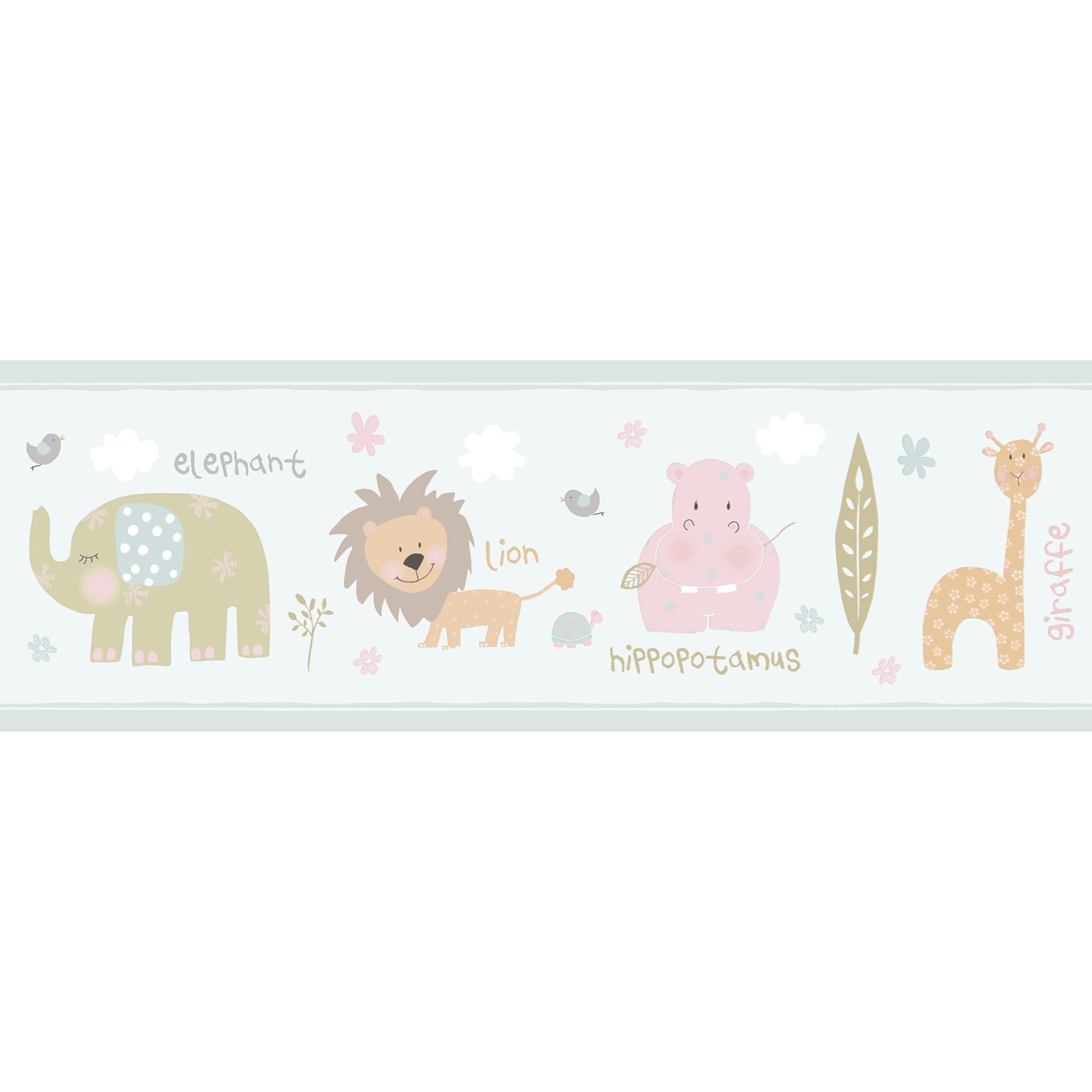 Sanders & Sanders Selbstklebende Tapetenbordüre Tiere Grün 53 cm x 5 m 6406 günstig online kaufen