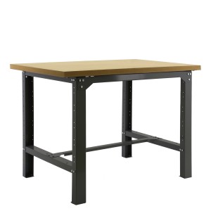 PROREGAL Werkbank Buffalo Wood, 87x120x75 cm, Traglast 600 kg, anthrazitfarbenes Metallgestell, Holzplatte.