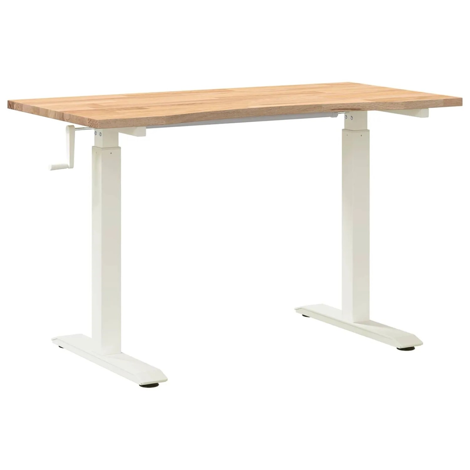 vidaXL Schreibtisch Weiß und Natur 120 x 60 cm Massivholz Eiche 3426545