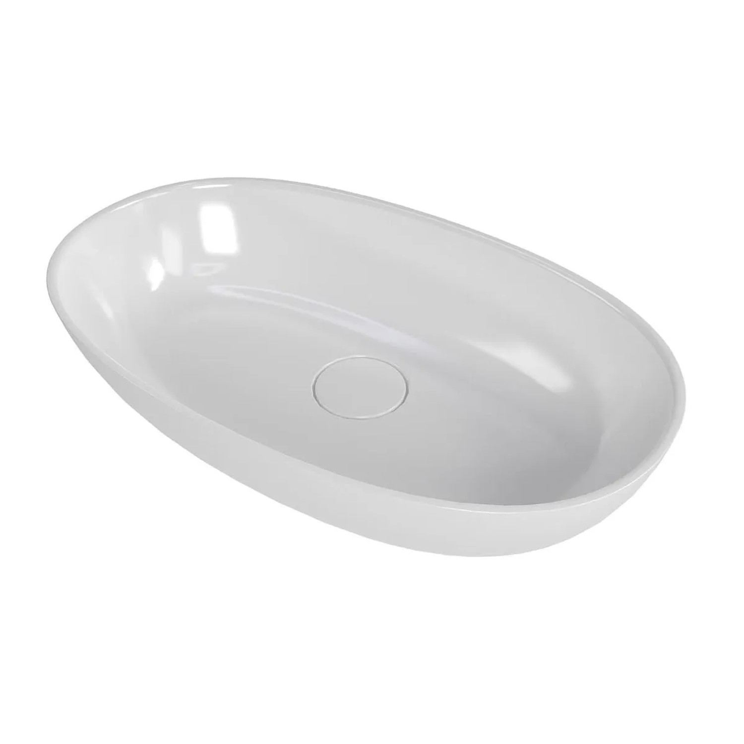 Swiss Aqua Technologies Aufsatzwaschbecken Waschschale aus Gussmarmor 60x36CM Weiß