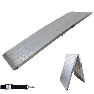 TRUTZHOLM Auffahrrampe, extrabreit, klappbar, 213 cm, 400 kg Traglast, mit Spanngurt.