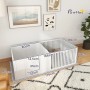 PawHut Wurfkiste für Welpen, 160x80x50cm, mit wasserdichtem Pinkelkissen, Dual-Raum-Design.