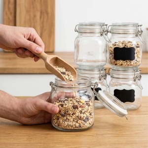 Relaxdays Einmachgläser 6er Set Glas Transparent Luftdicht mit Bügelverschluss 12,5 cm x 11,5 cm 750 ml