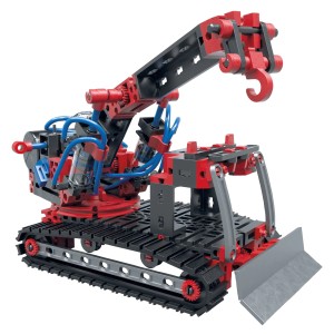 Fischertechnik Pneumatic Power Profi Bagger Spielzeug mit Pneumatikzylindern und Luftspeicher.