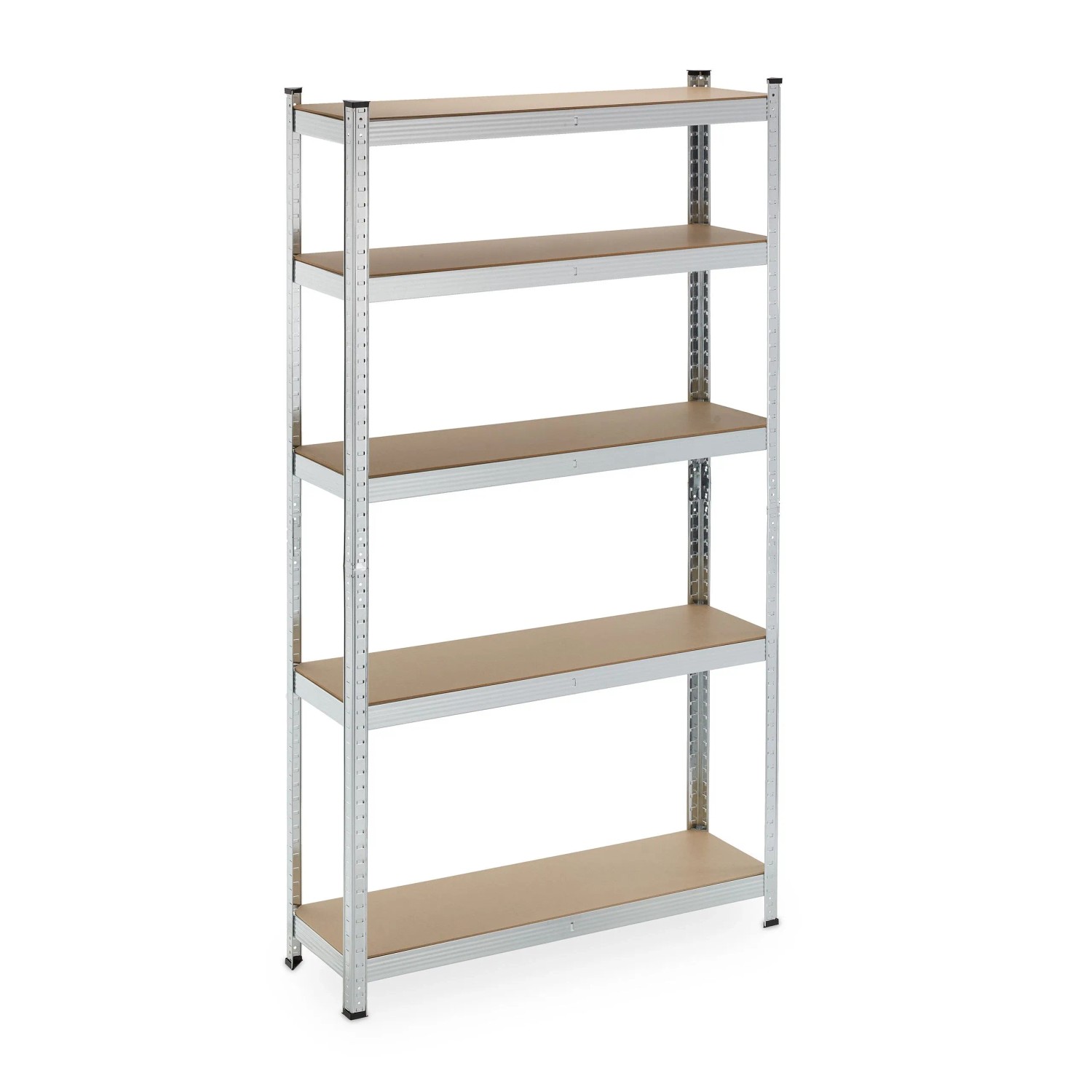 Relaxdays Schwerlastregal Stahl Silber 5 Ebenen 500 kg 180 cm x 100 cm x 30 cm