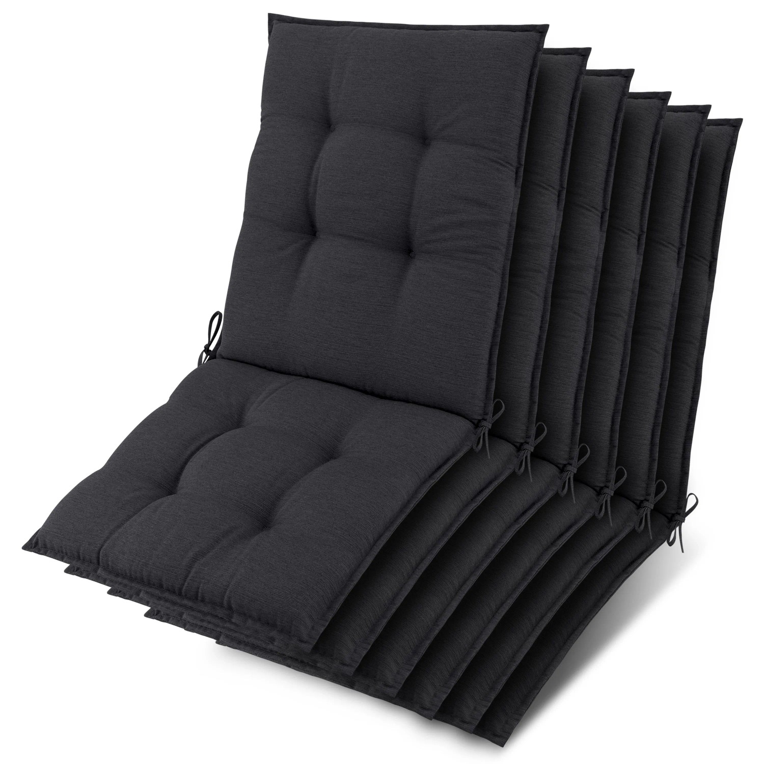 Beautissu 6x Niederlehner Sun-NL Auflage 105x50x8cm Anthrazit