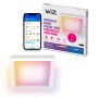 Weiße WiZ Smart Deckenleuchte Panel, eckig, mit App-Steuerung und Produktverpackung.