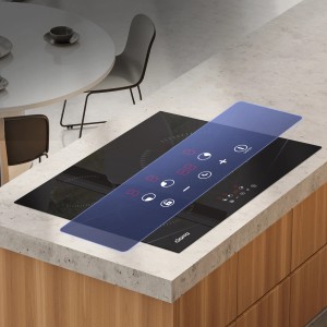 CIARRA Induktionskochfeld 60cm mit 3 Kochfeldern und Touch-Bedienung in moderner Küche.