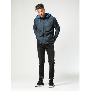 Marineblaue Herren Strickjacke Outdoor mit Kapuze, Größe M.