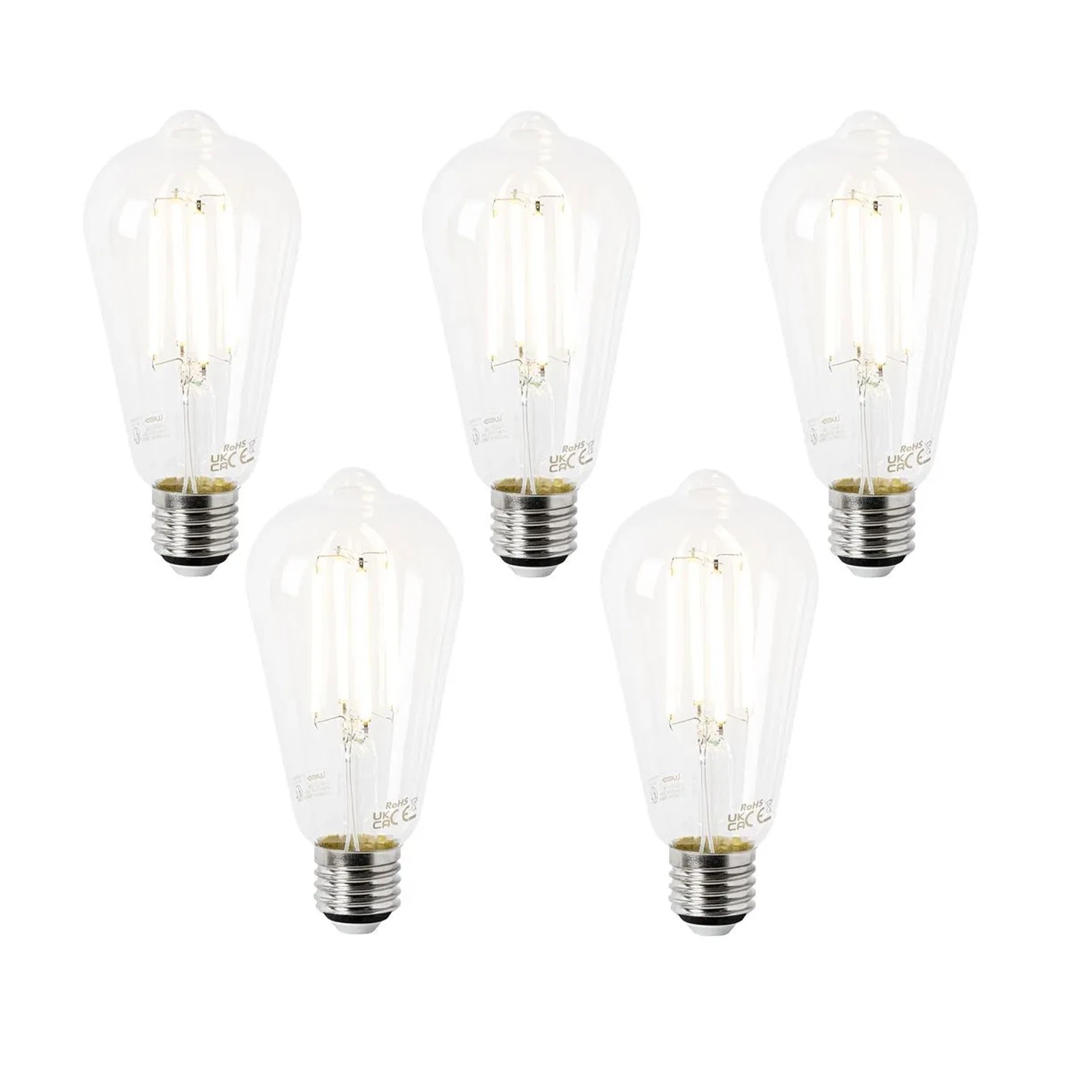 LUEDD 5er Set E27 LED Glühbirnen ST64 Klar 2,2W 470,m 2700K