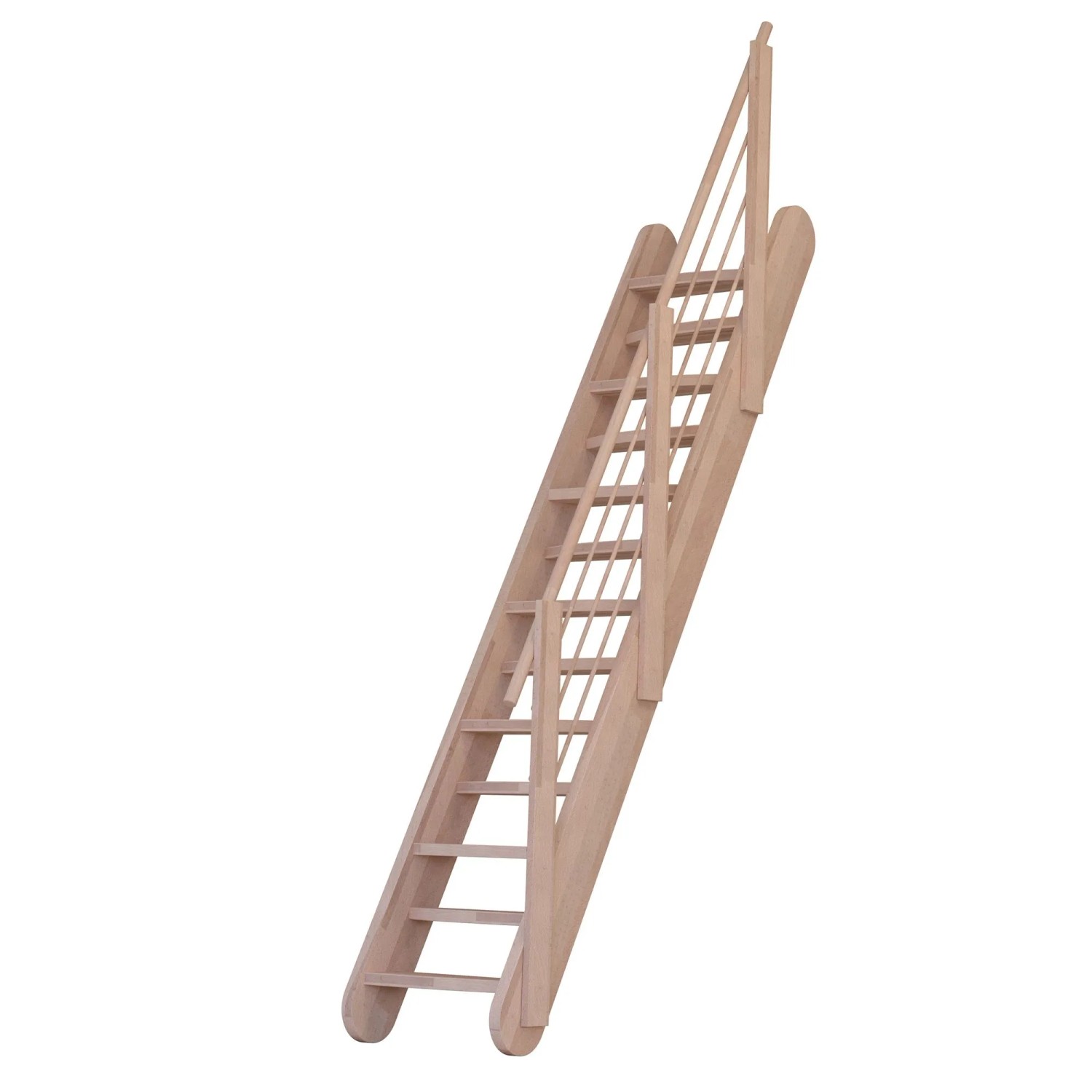 StarWood Treppe Samos Buche Holz-Holz-Design-Geländer Verjüngte Stufen FSC® günstig online kaufen