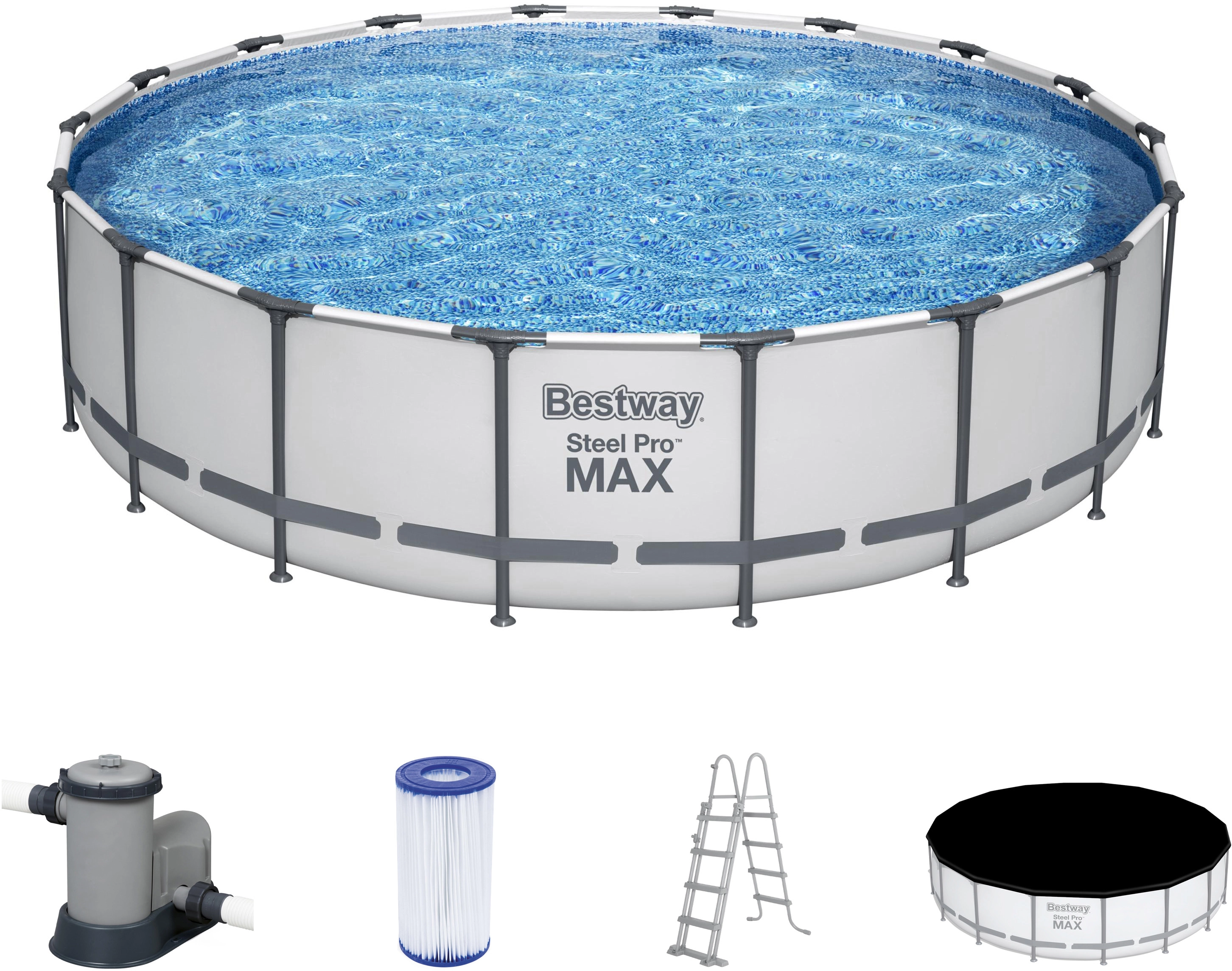 Pool Komplett-Set 549 Steel kaufen Lichtgrau OBI Frame Pro m. MAX™ 122 Ø Filt bei cm x Bestway®