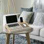 Relaxdays Laptopkissen Bambus Natur Grau Handgelenkauflage Mauspad 10 cm x 55,5 cm x 36 cm 1,9 kg_2