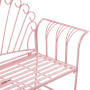 Detailansicht des rosa Beliani Bistro Sets CAVINIA: Bank mit Metallgestell und geschwungenen Linien.