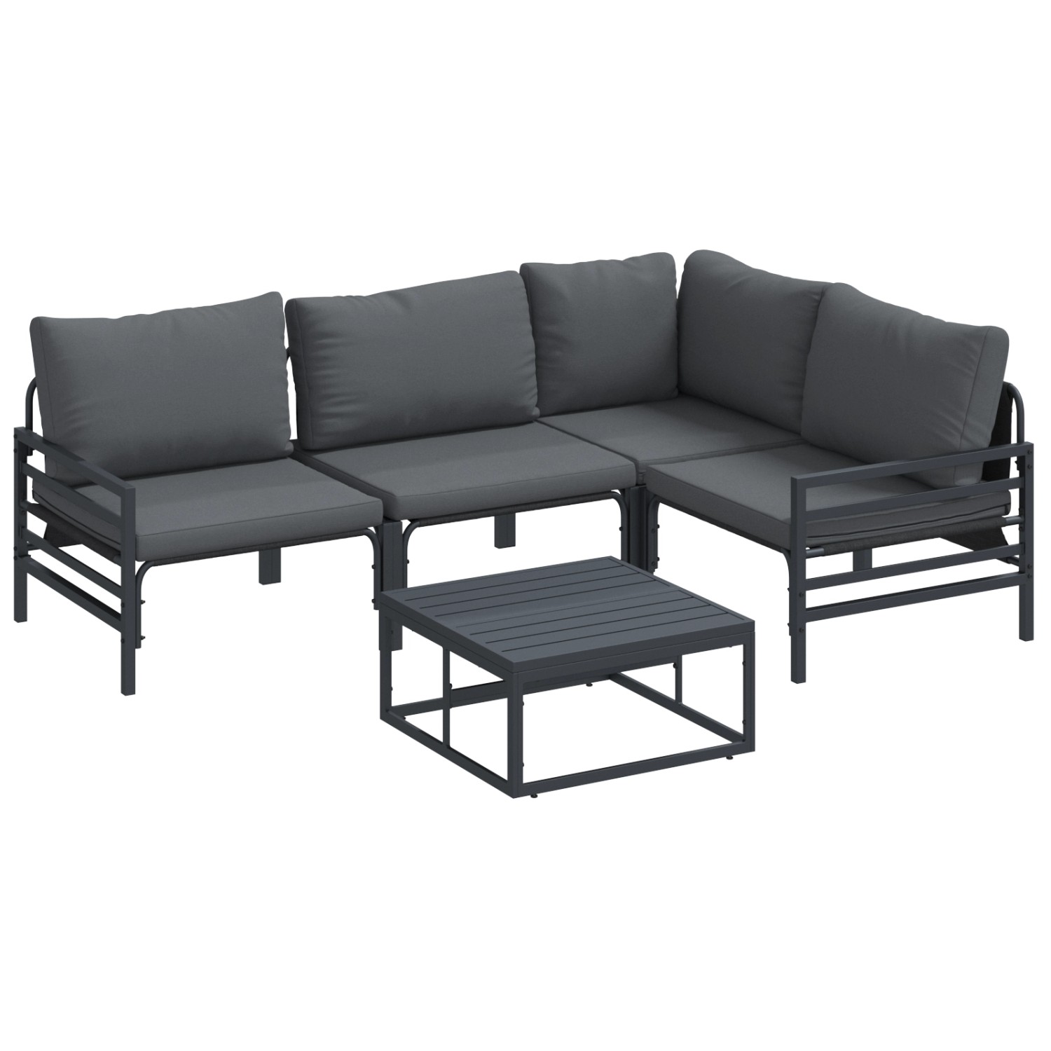 vidaXL Garten-Sofa-Set 6-Tlg Anthrazit Stahl 3378987 günstig online kaufen