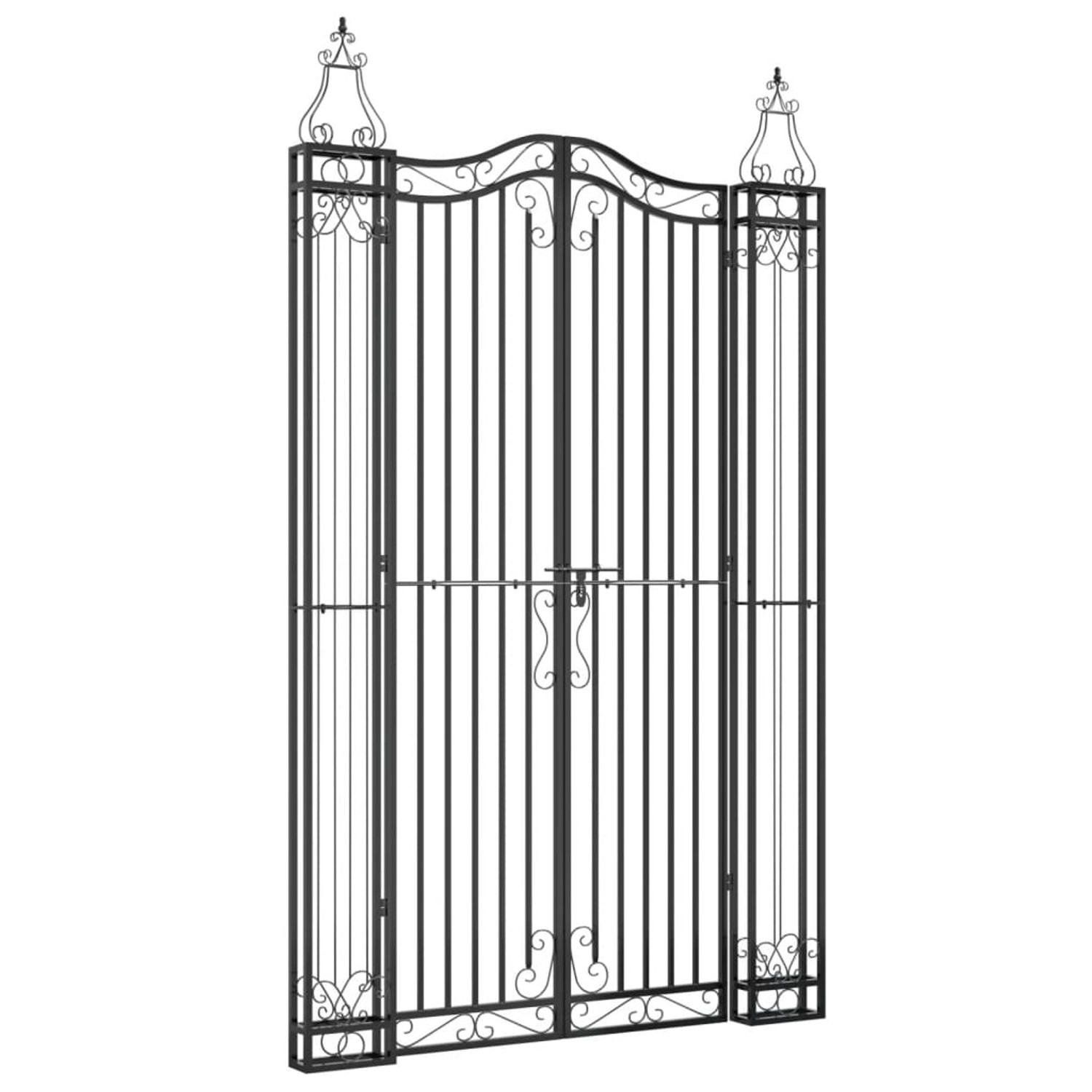 vidaXL Gartentor Schwarz 121x8x200 cm Schmiedeeisen 363434 günstig online kaufen