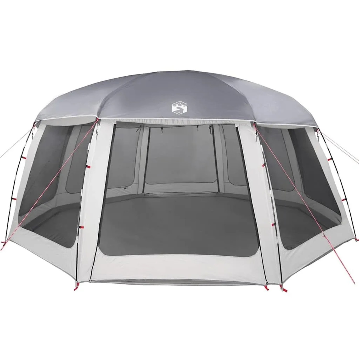 vidaXL Poolzelt mit Abnehmbarem Überzelt Netzwänden Grau 690x690cm 4100642_5