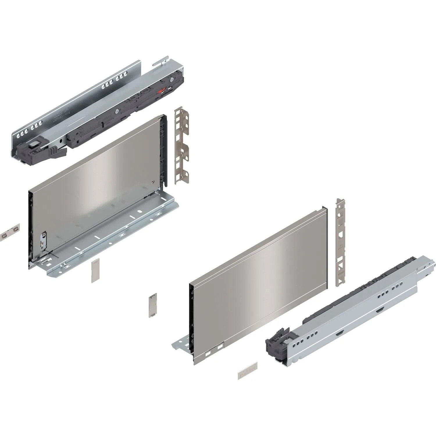 Blum Legrabox Pure Set Höhe C Tip-On Vollauszug 350 mm 40 kg Inox 1 Paar