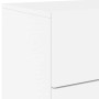 Detailansicht: Weißer Wand-Nachttisch mit Schublade und LED-Beleuchtung (vidaXL, 2er-Set).