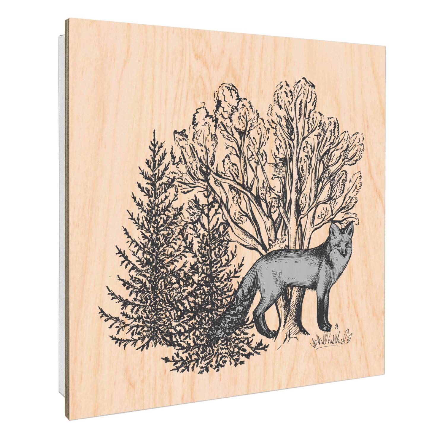 Banjado Schlüsselkasten mit Holzfront 30x30cm Weiß Scharnier Links 50 Haken günstig online kaufen