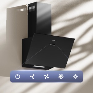 Schwarze CIARRA Kopffrei Dunstabzugshaube mit Bedienfeld und LED-Beleuchtung, 60cm, 650 m³/h.