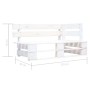 Weißes Paletten-Lounge-Set aus imprägniertem Kiefernholz, Teil der OBI Gartenmöbel-Kollektion.