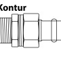 Schemazeichnung: Kirchhoff RG-Verschraubung, flachdichtend, 18 mm x 21 mm (1/2 AG), Muffe, Blank