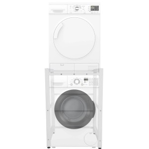 DELUKE Waschmaschinengestell KAMED Stahl 105x75x62cm Universal Waschmaschinenregal Waschmaschinenuntergestell Zwischenbau Weiß