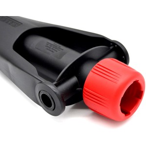 Krinner Bodendübel Vario Drill, schwarz, mit roter Kappe. Schirmhalter für Sonnenschirme.