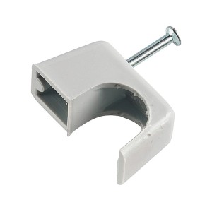 Graue Express-Schelle (10-14 mm) mit Nagel zur Kabelbefestigung, 100er-Pack.